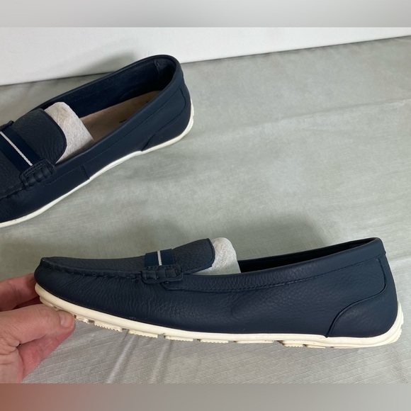 Clarks Dameo Vine Navy Blue Leather Penny Loafer Women Size 9M - Picture 3 of 16